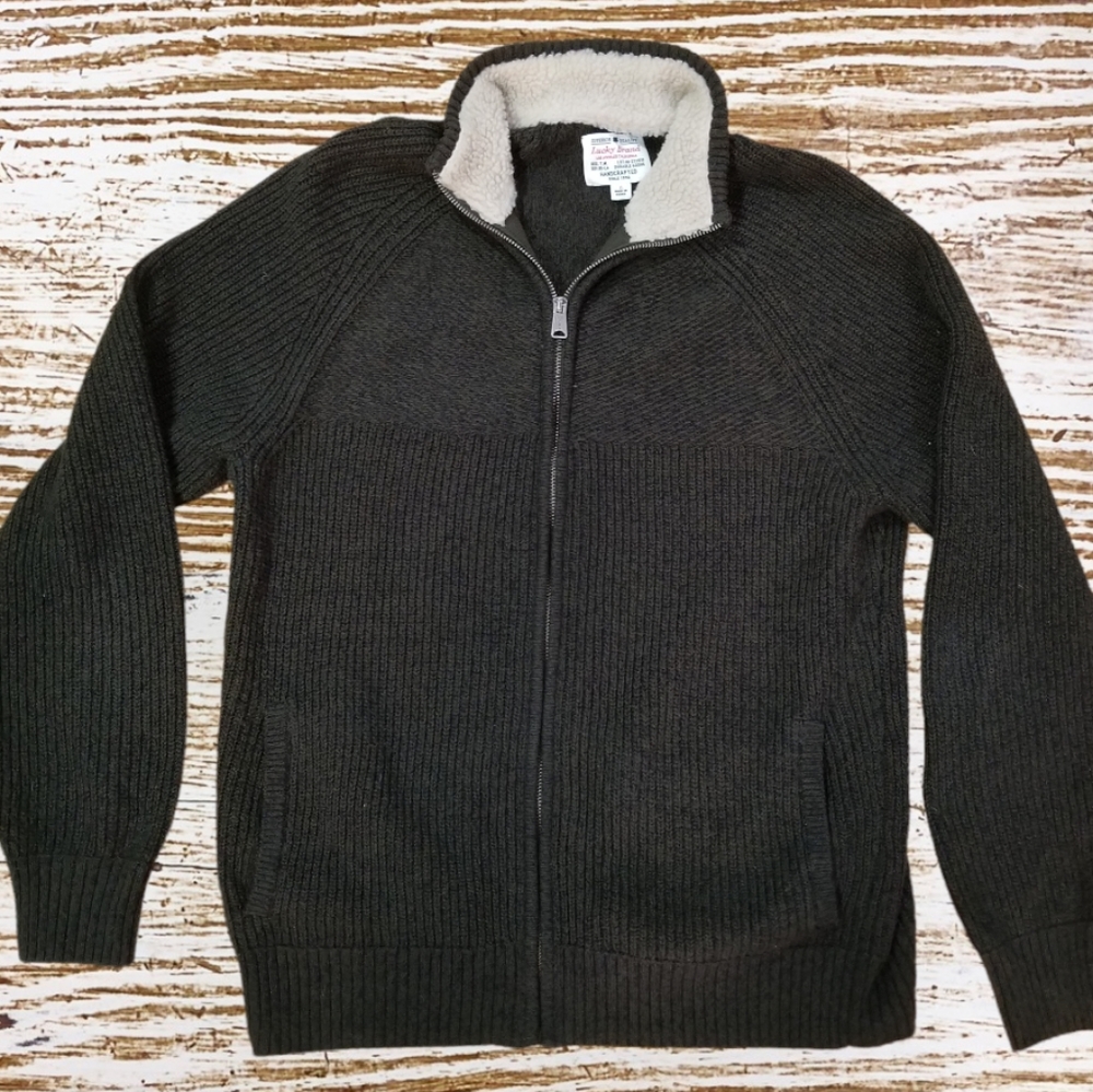Lucky Brand men's zip front sweater jacket sz L